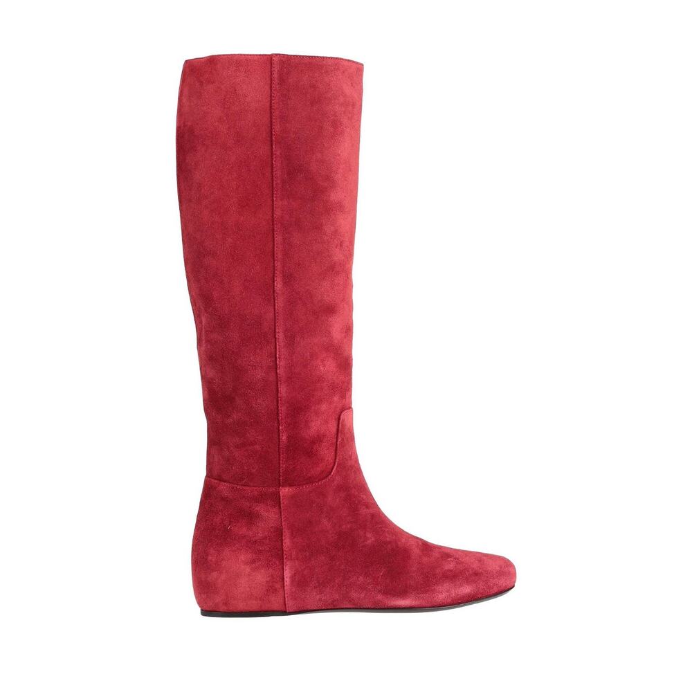 Longchamp Red Brick Suede Knee High Riding Boots Flat Leather EU 37 - Picture 2 of 9